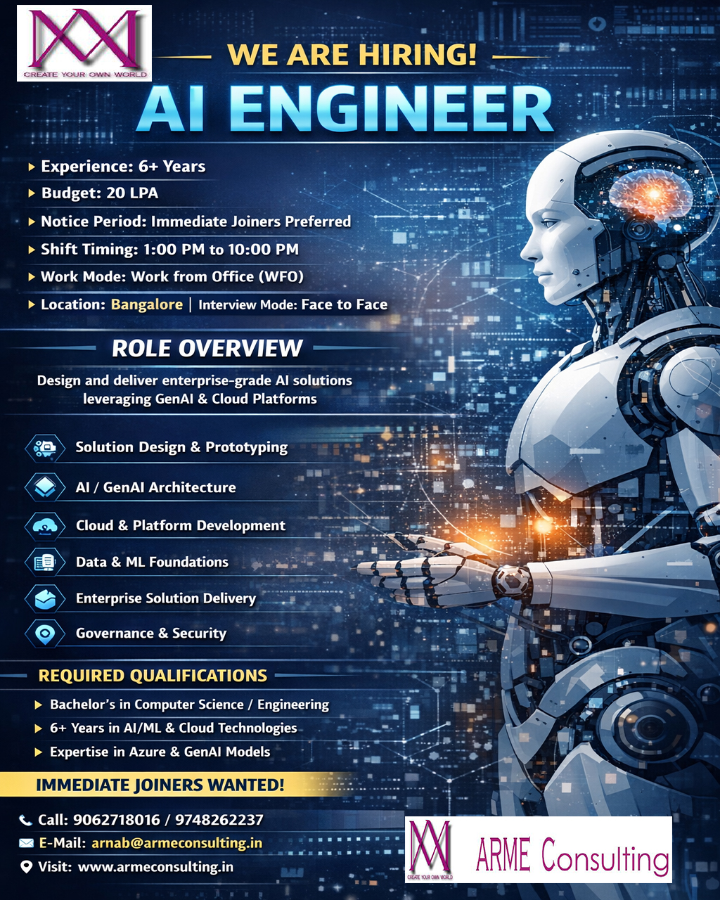 URGENT HIRING FOR IMMEDIATE JOINER