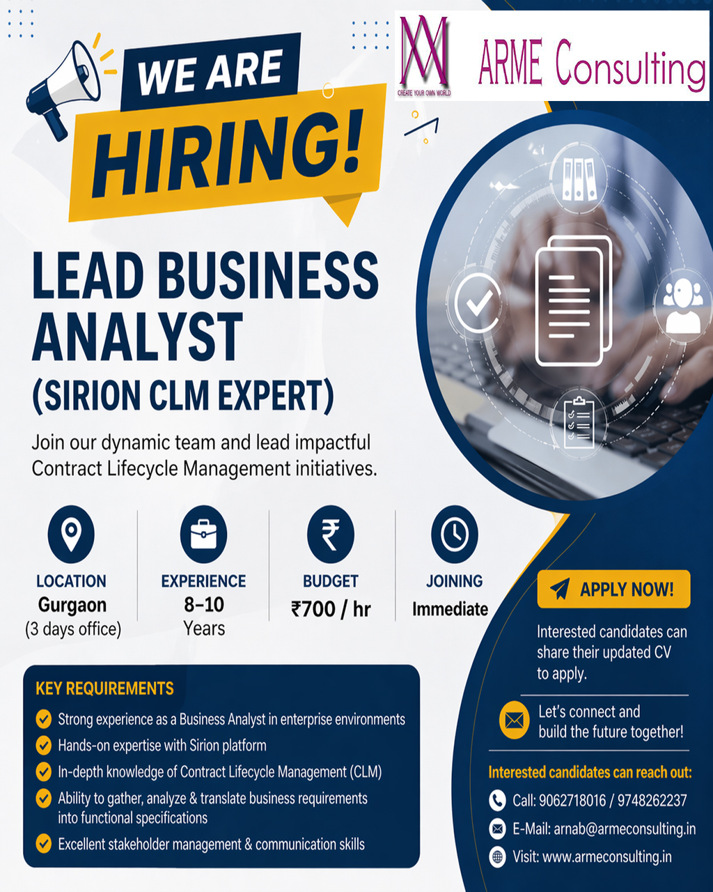 Urgent Opportunity in Gurgaon