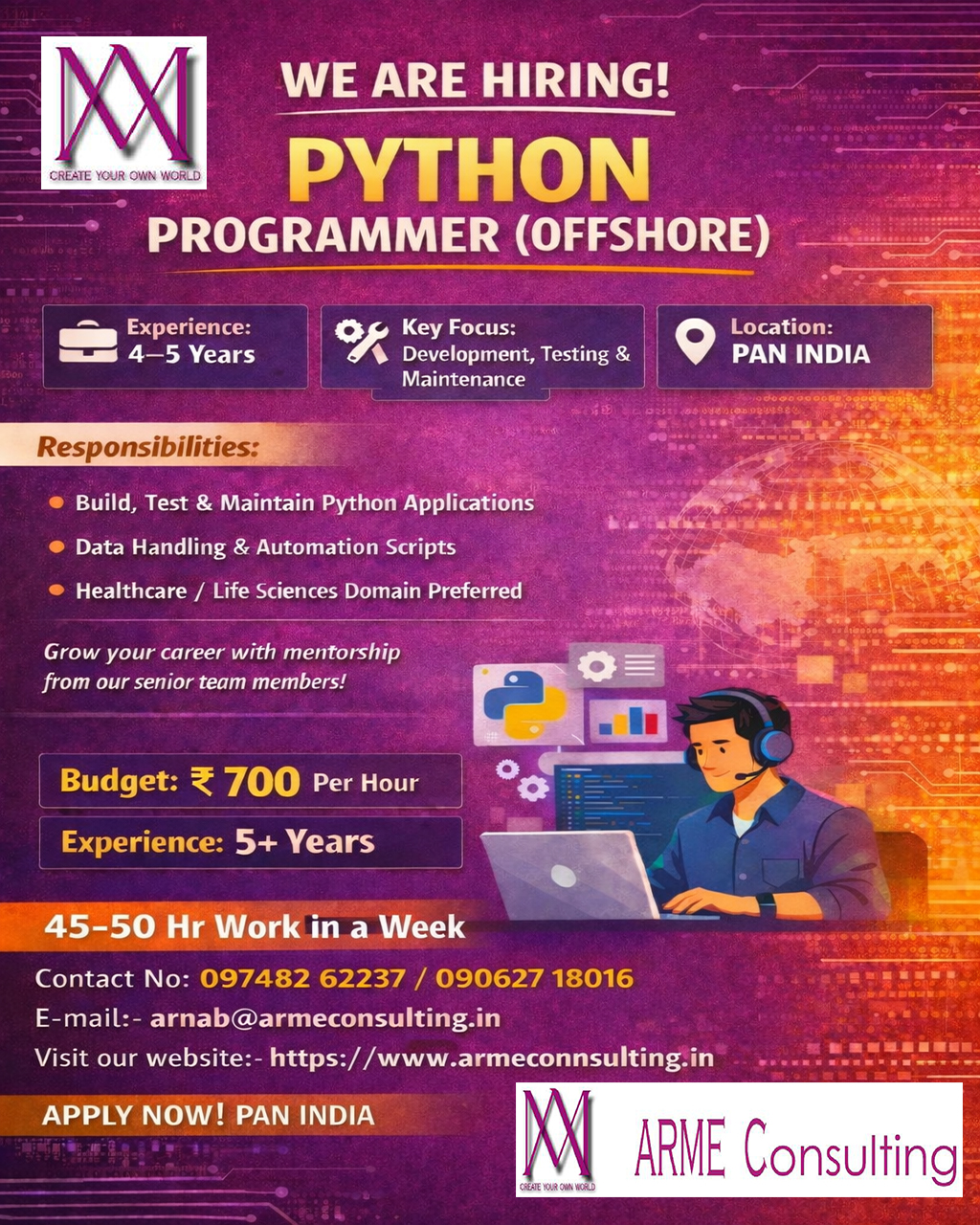 We are Hiring For Python Programmer